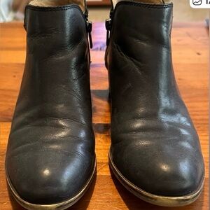 Lucky Brand Black Leather Ankle Boots. Size 8